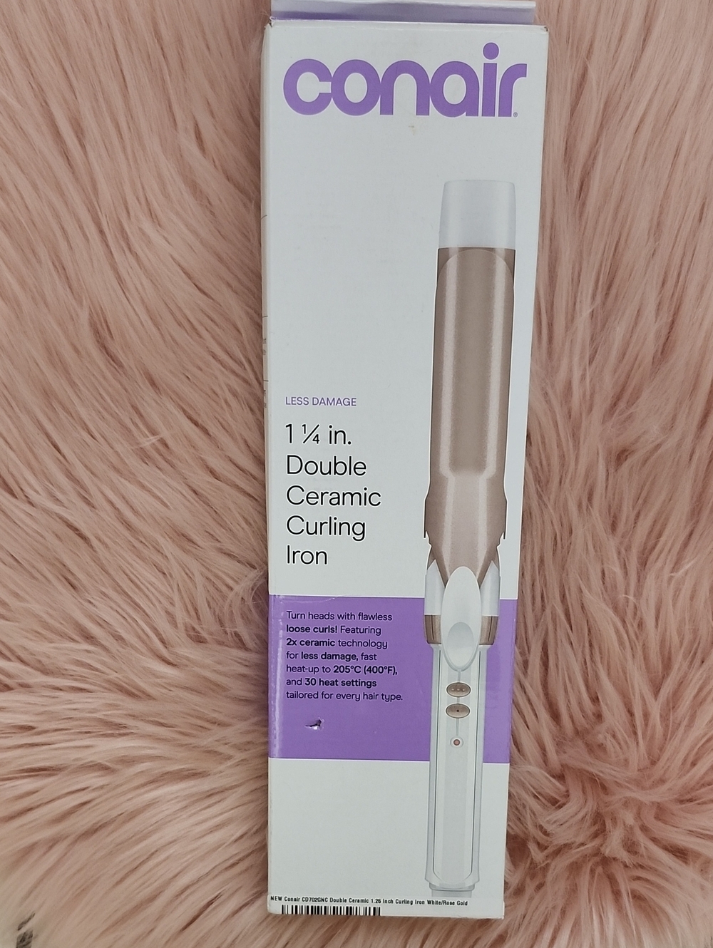 Brand New CONAIR DOUBLE CERAMIC CURLING IRON-1 1/4"